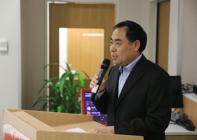 Consul-General of the People's Republic of China in Brisbane, Dr Jie Xu, delivering a speech at the Mid-Autumn Festival party